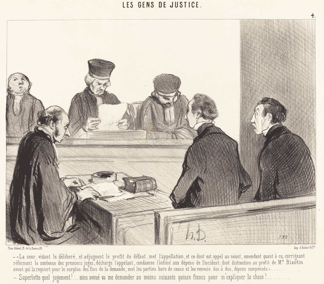 Mahkeme, müzakereyi boşaltıyor... by Honoré Daumier