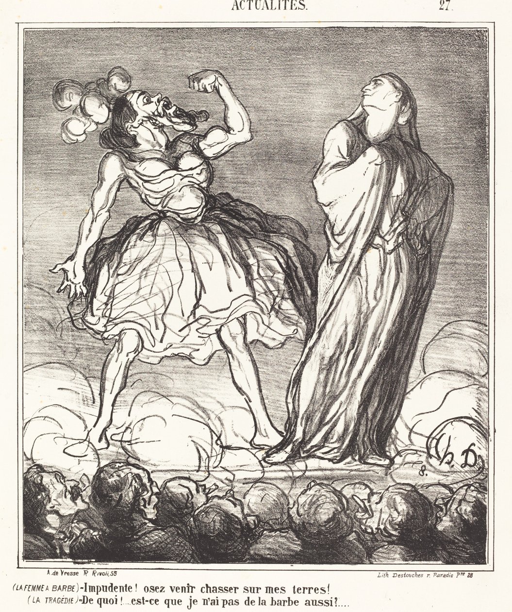 Sakallı kadın by Honoré Daumier