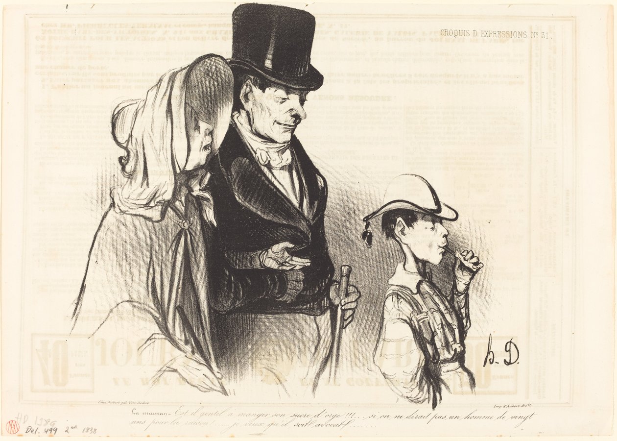 Anne - Arpa şekerini yemek güzel mi!... by Honoré Daumier