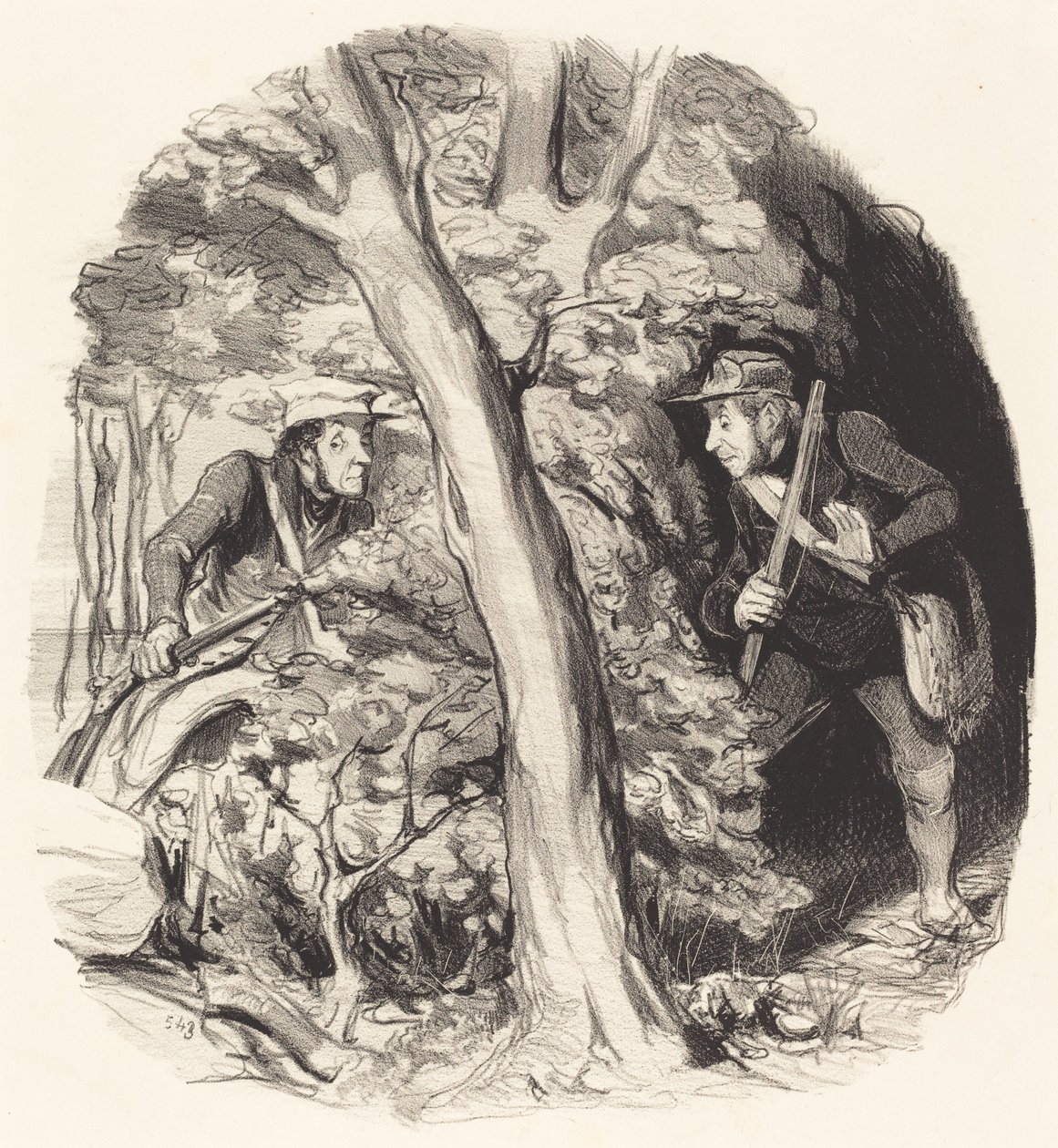 Ormanda Karşılaşma by Honoré Daumier