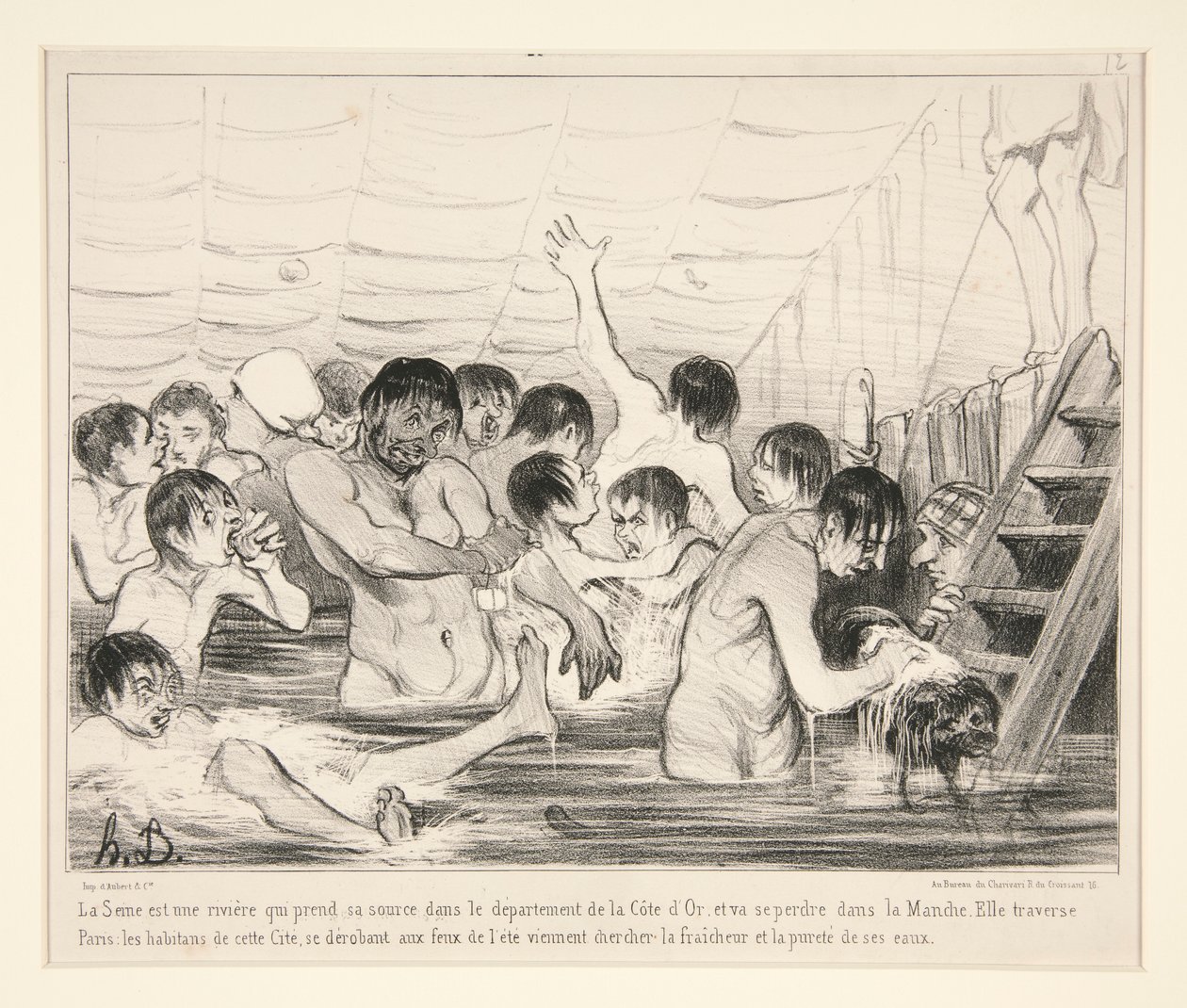 Seine, Cote d bölümünden kaynaklanan bir nehirdir. by Honoré Daumier