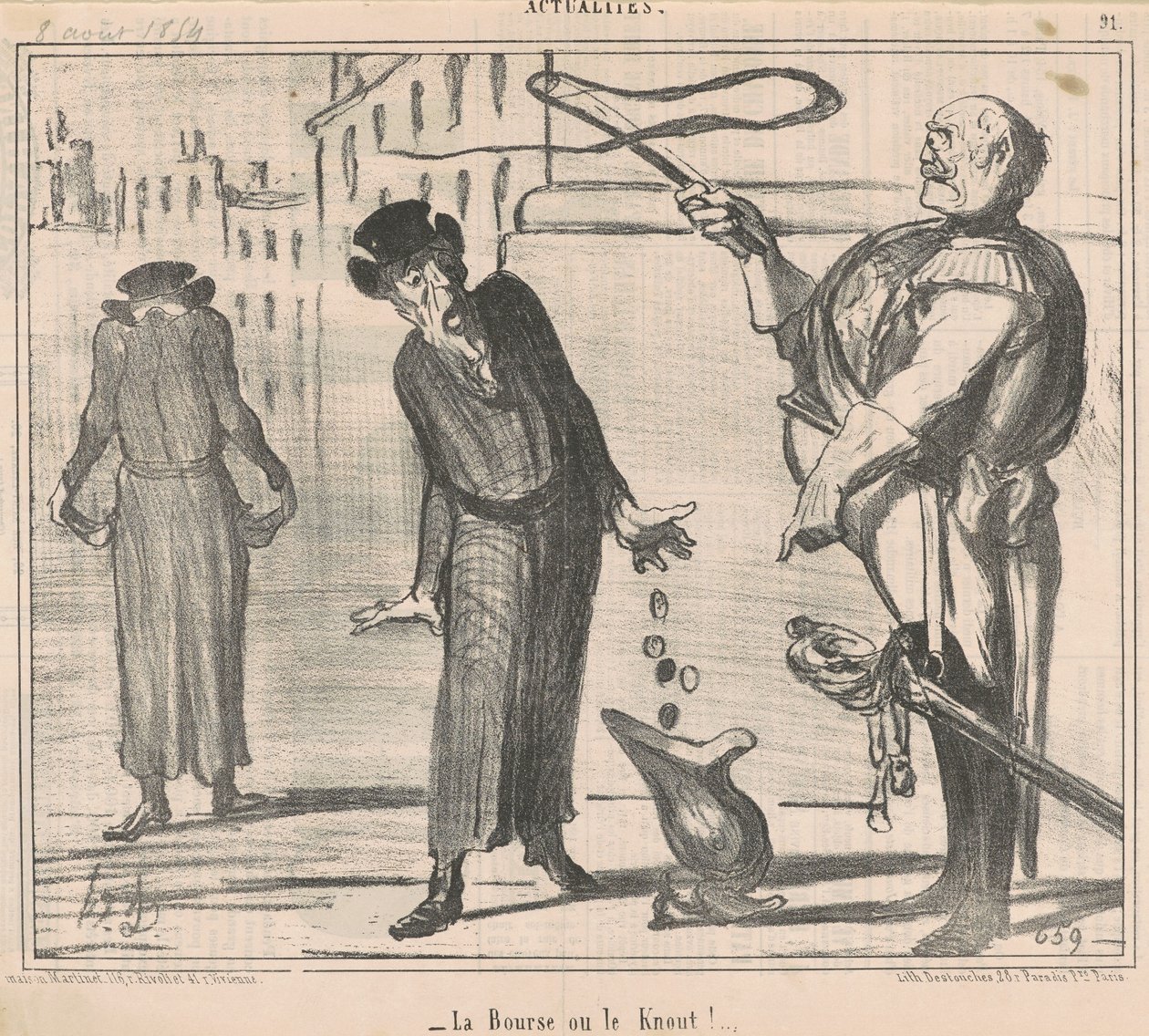Çanta ya da düğüm! by Honoré Daumier