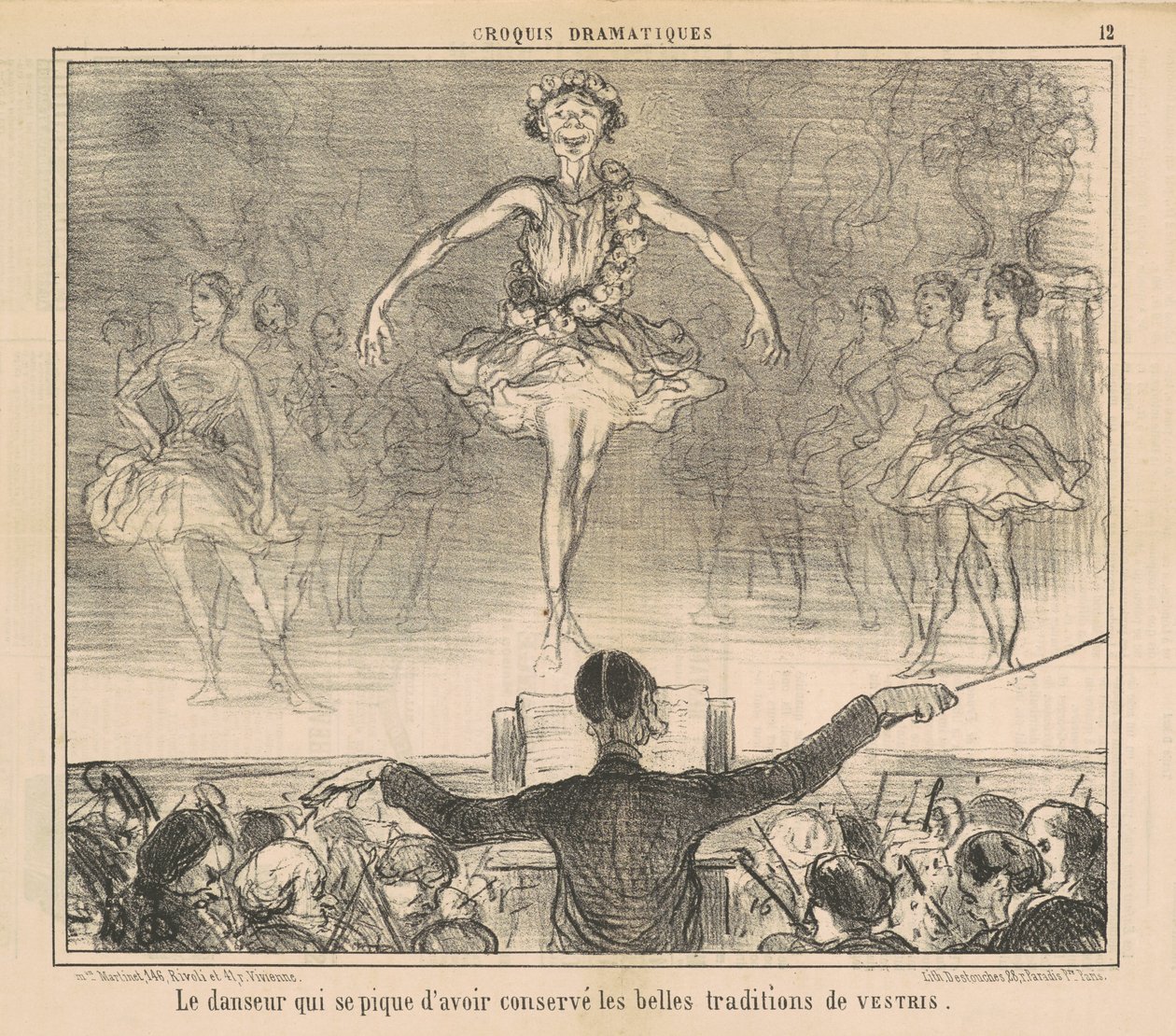 Tuttuğu için kendisiyle gurur duyan dansçı... by Honoré Daumier