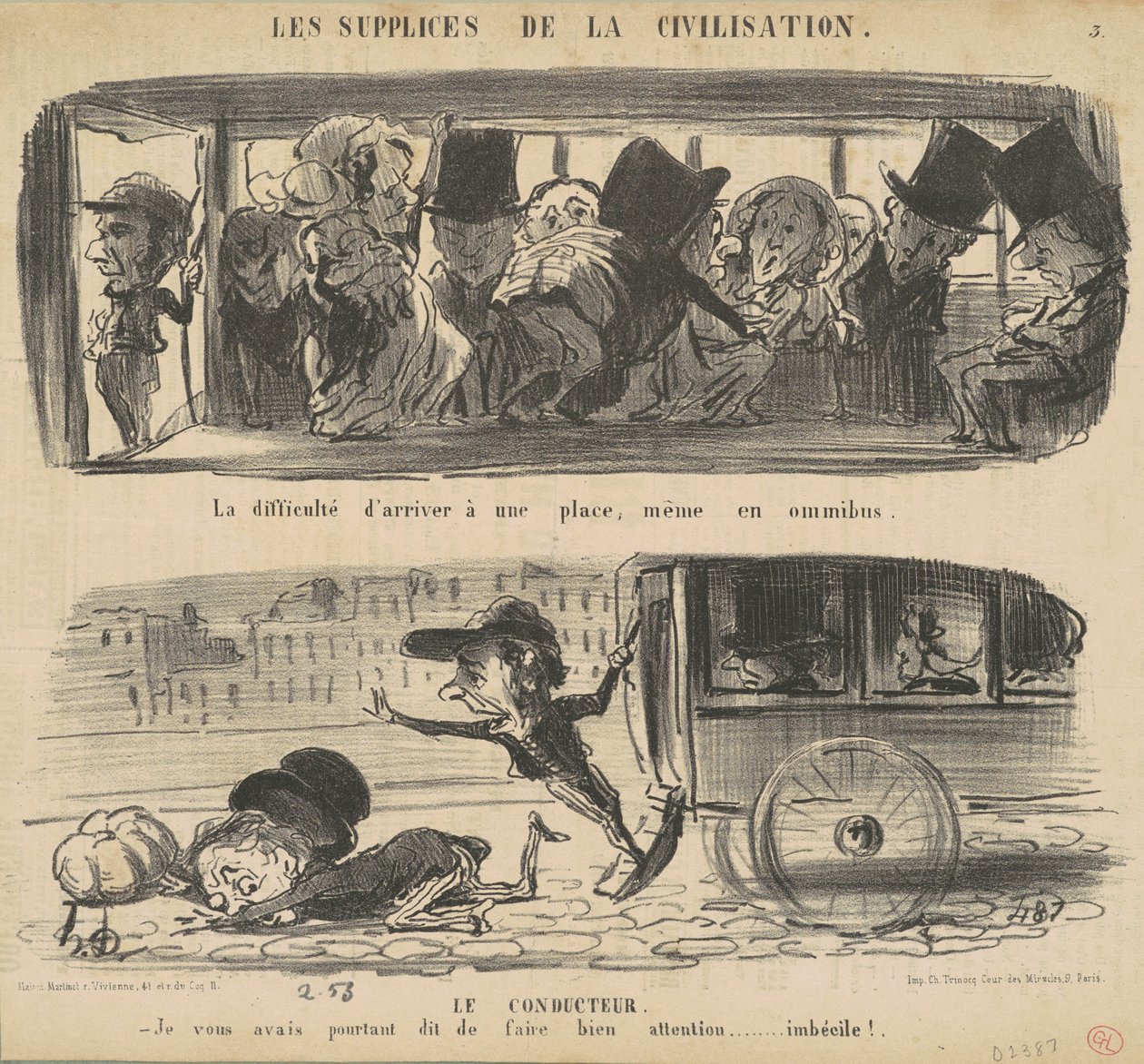 Bir yere gitmenin zorluğu by Honoré Daumier