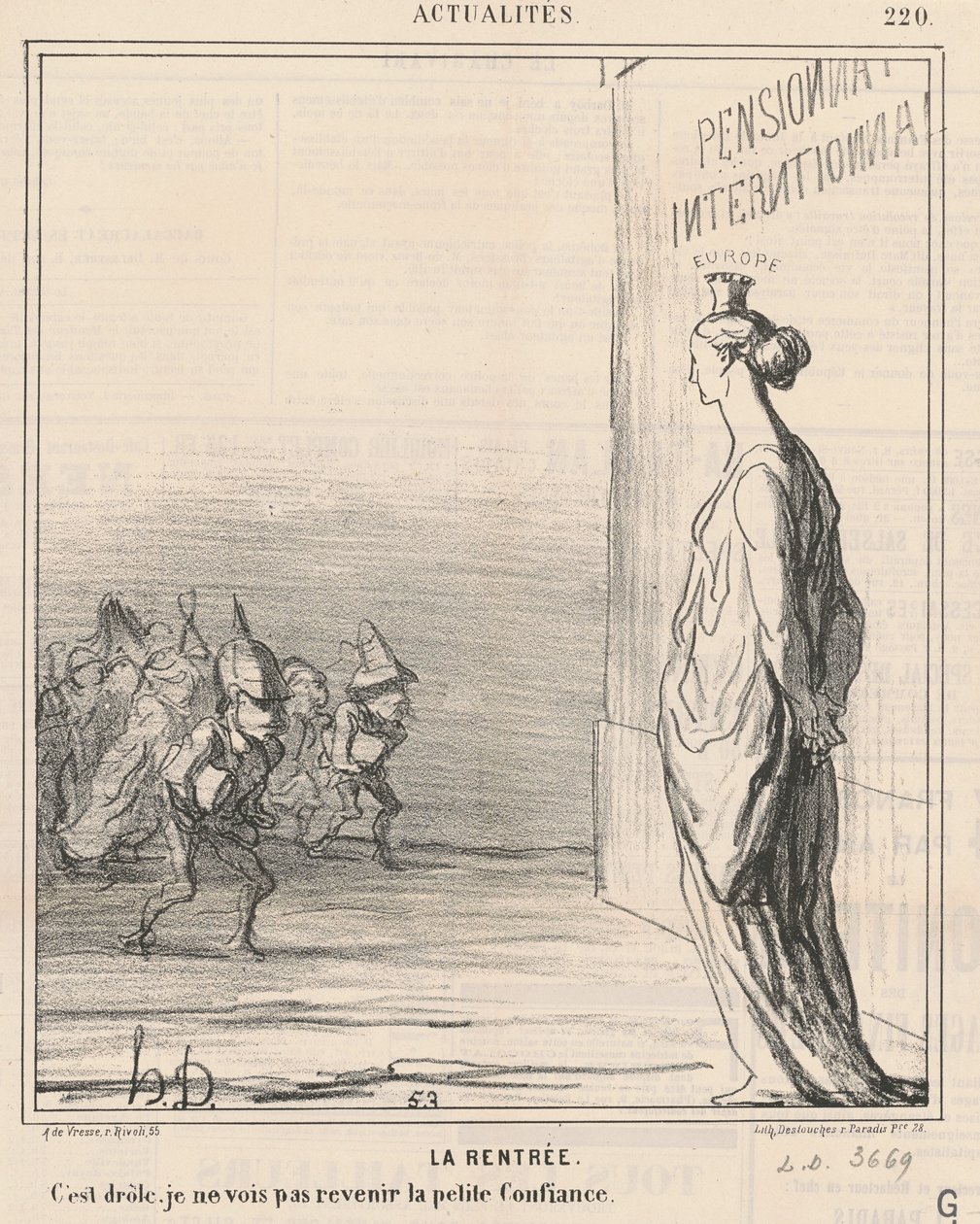 okul yılının başlangıcı by Honoré Daumier