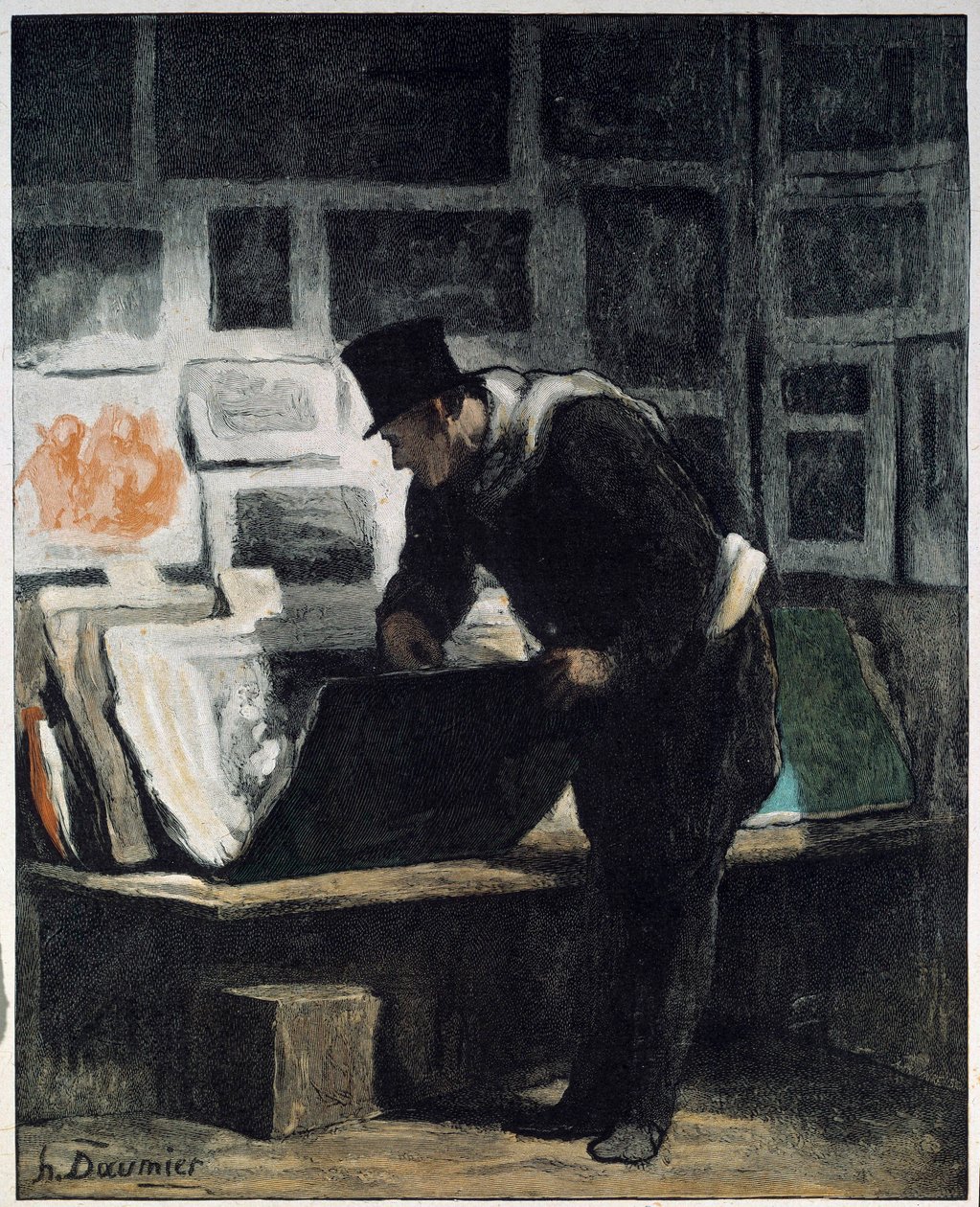 L"amatör d"baskılar Honore Daumier tarafından Çizim by Honoré Daumier