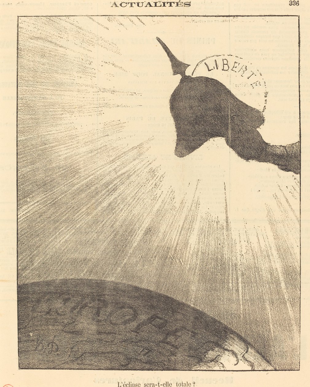 Tutulma tam olacak mı? by Honoré Daumier