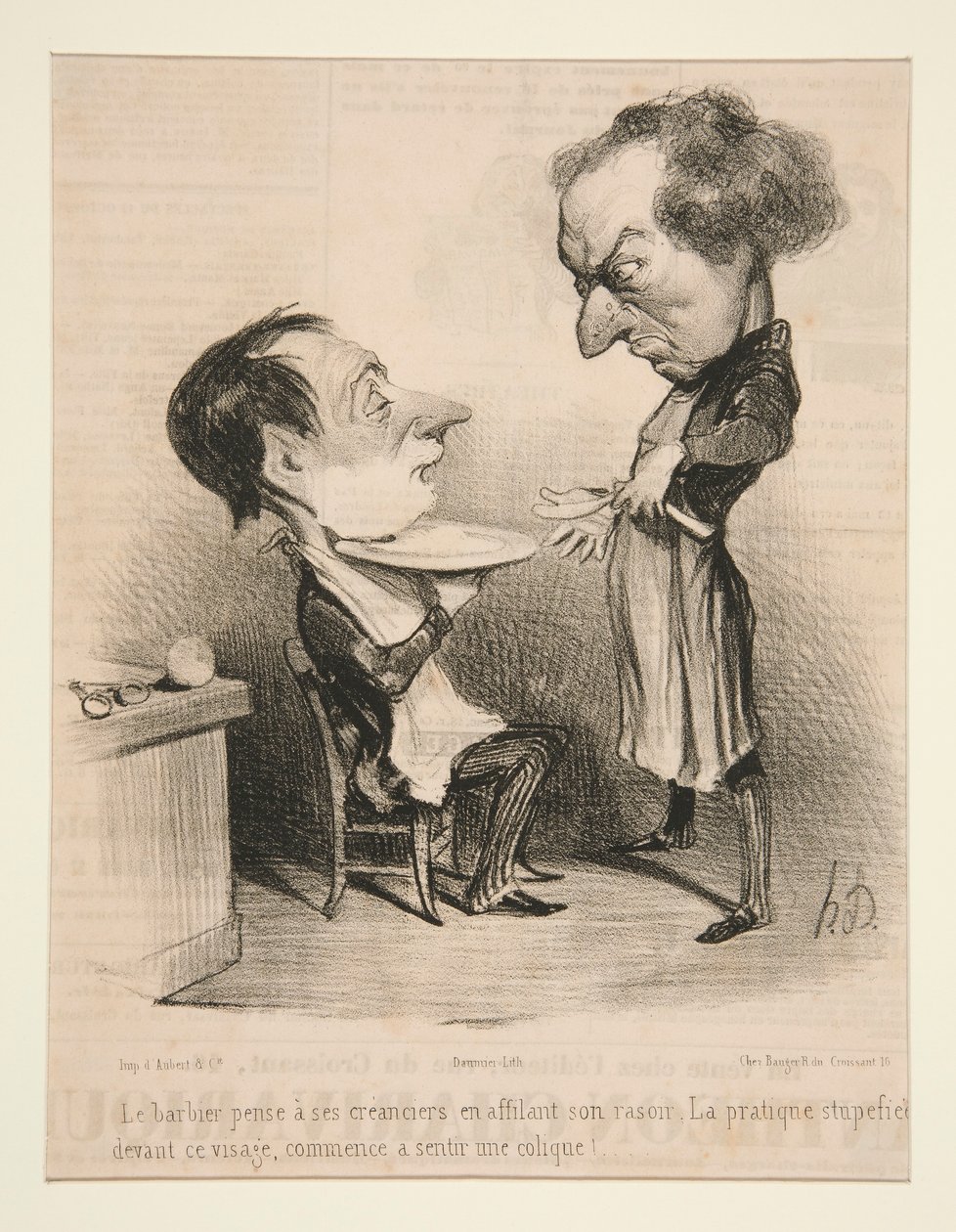 Berber alacaklılarını düşünüyor by Honoré Daumier