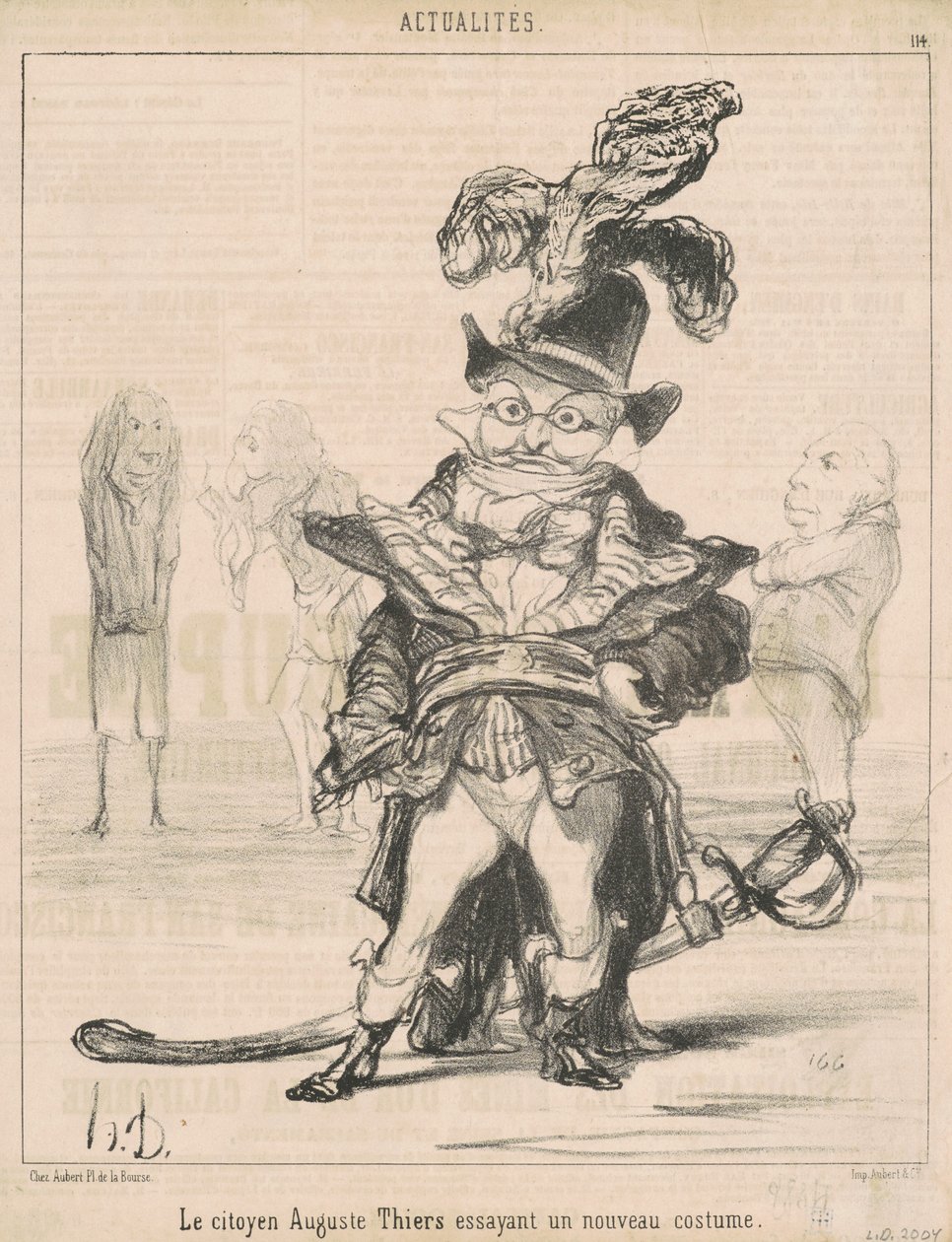 Le Citoyen ... Thiers yeni bir kostüm deniyor by Honoré Daumier