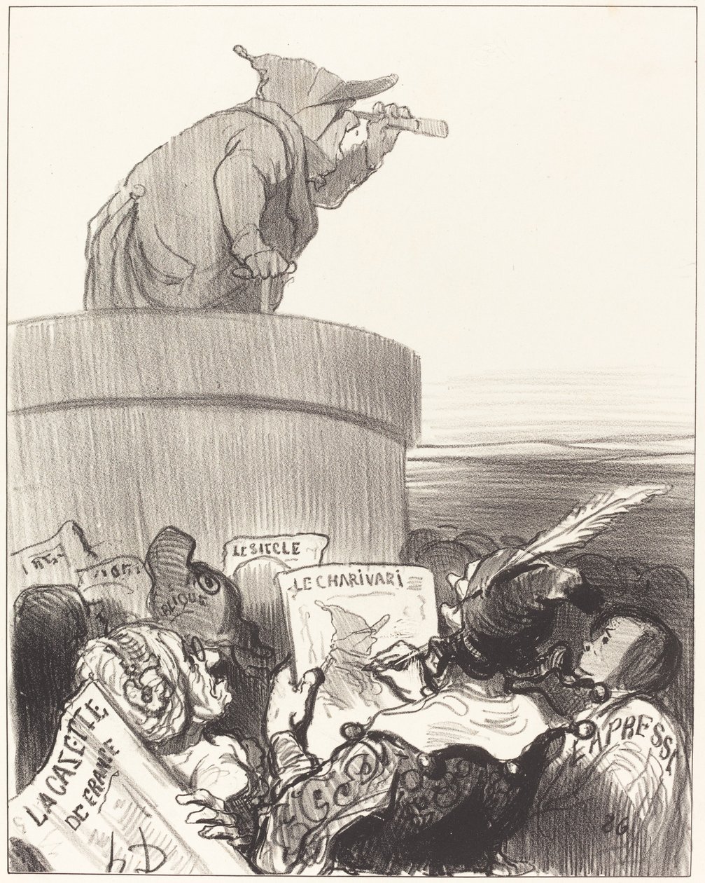 Siyasi ufku düşünen Anayasa by Honoré Daumier