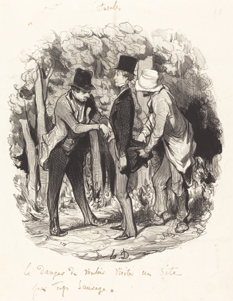 Çok vahşi bir siteyi ziyaret etmenin tehlikesi... by Honoré Daumier