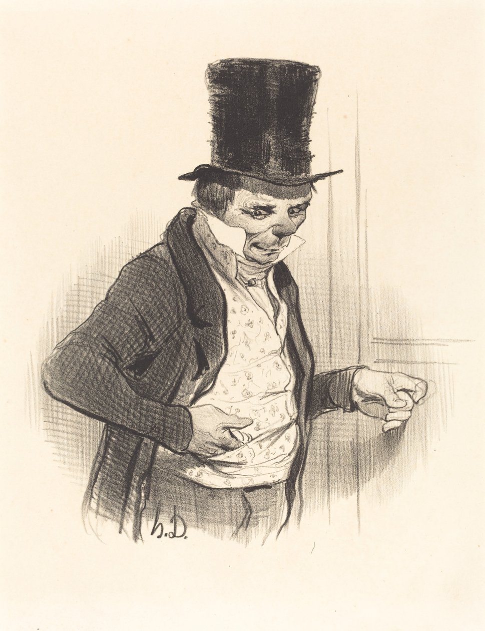 Kapıcı turda... by Honoré Daumier