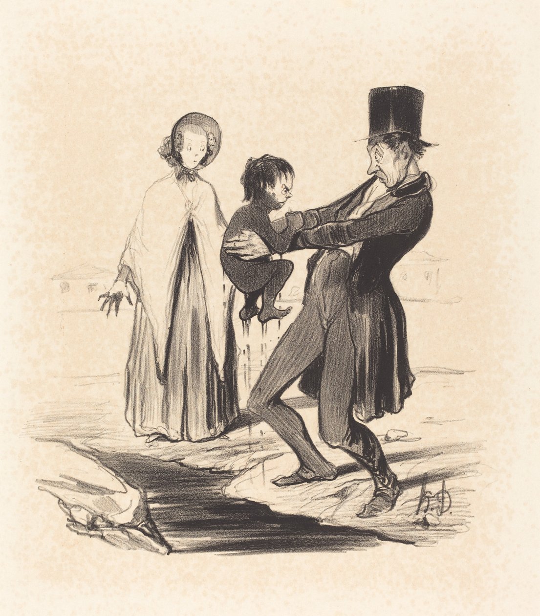 Grenelle Kuyusu by Honoré Daumier