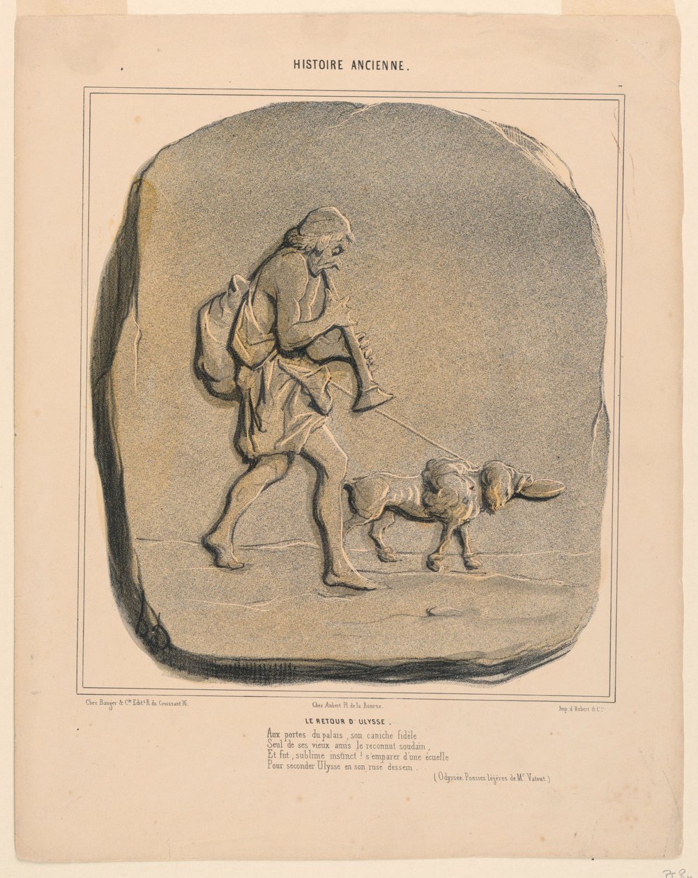 Odysseus'un Dönüşü, Antik Tarihten 7. levha by Honoré Daumier