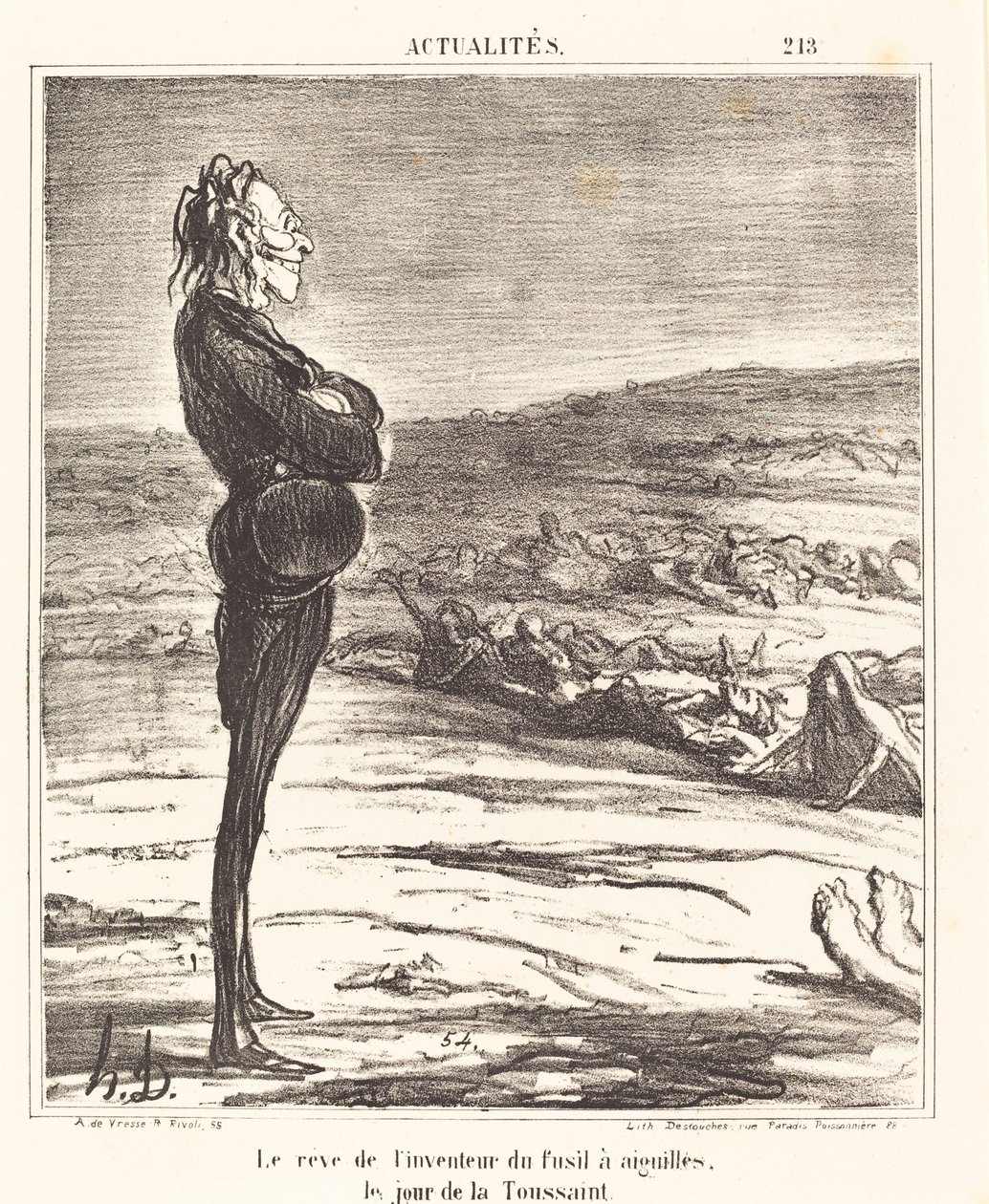 İğneli tabancanın mucidinin hayali... by Honoré Daumier