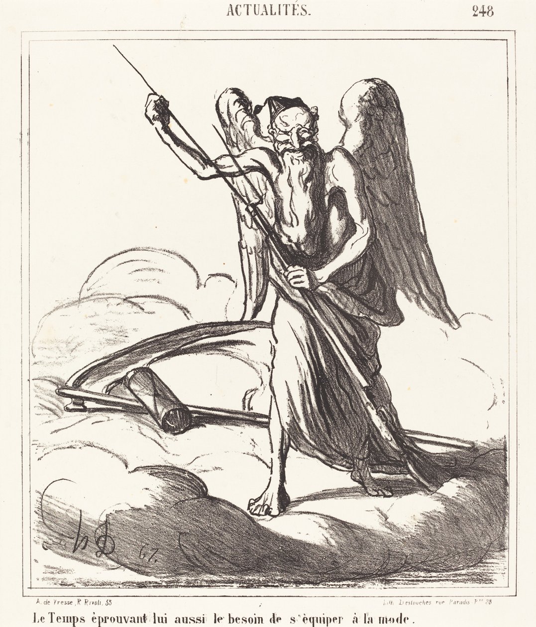 Zaman da kendini moda ile donatma ihtiyacı hissediyor by Honoré Daumier