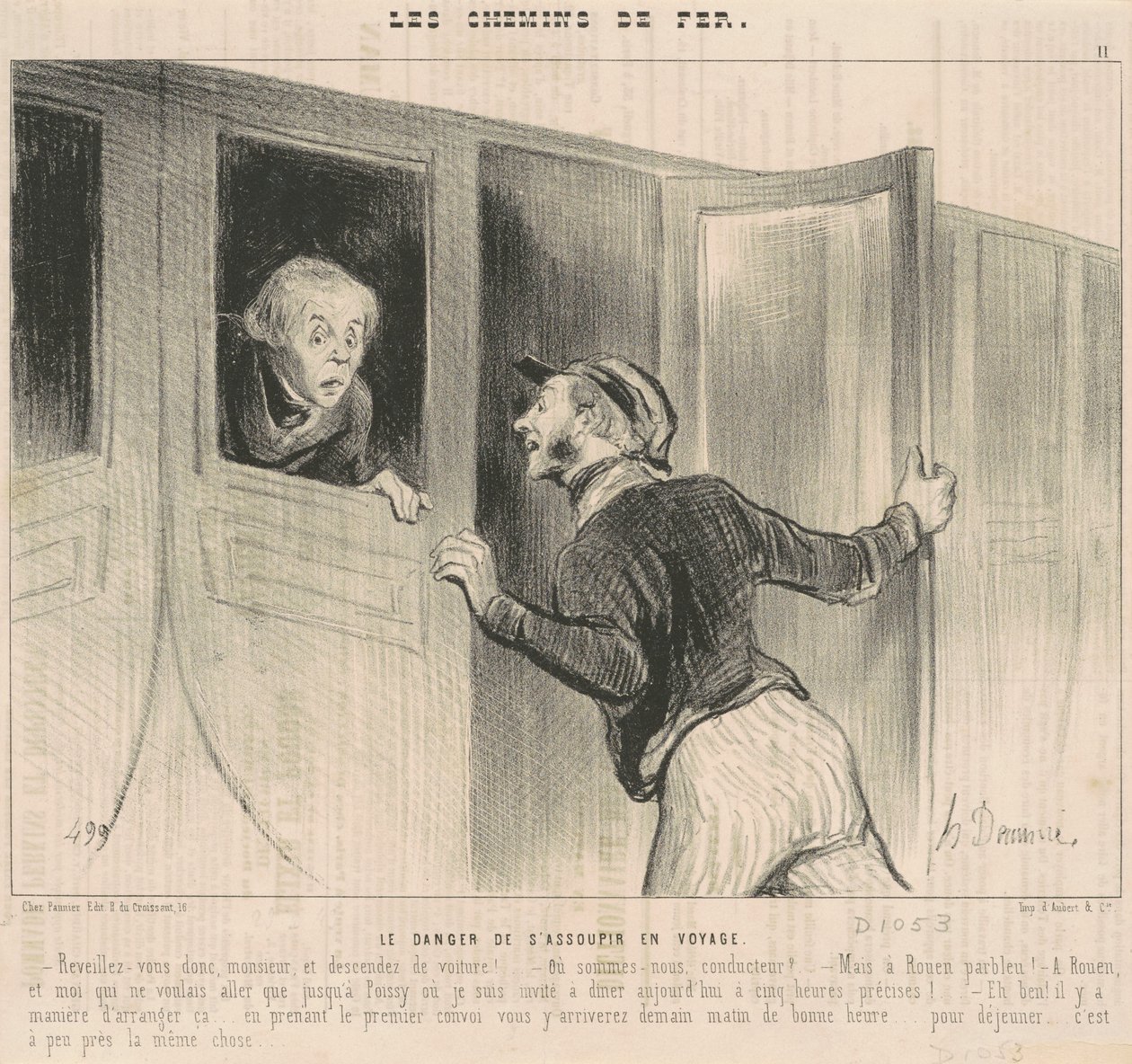 Yolculuk sırasında uyuklama tehlikesi by Honoré Daumier