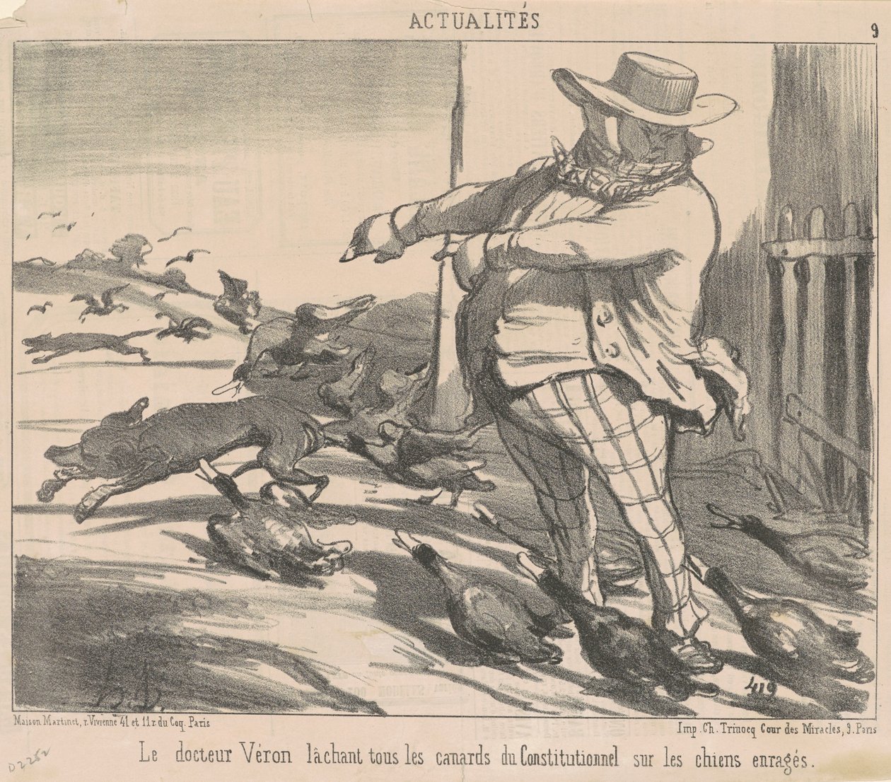 Doktor Véron tüm ördekleri serbest bırakıyor... by Honoré Daumier