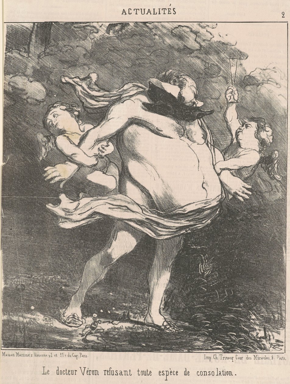 Doktor Véron reddediyor ... teselli by Honoré Daumier