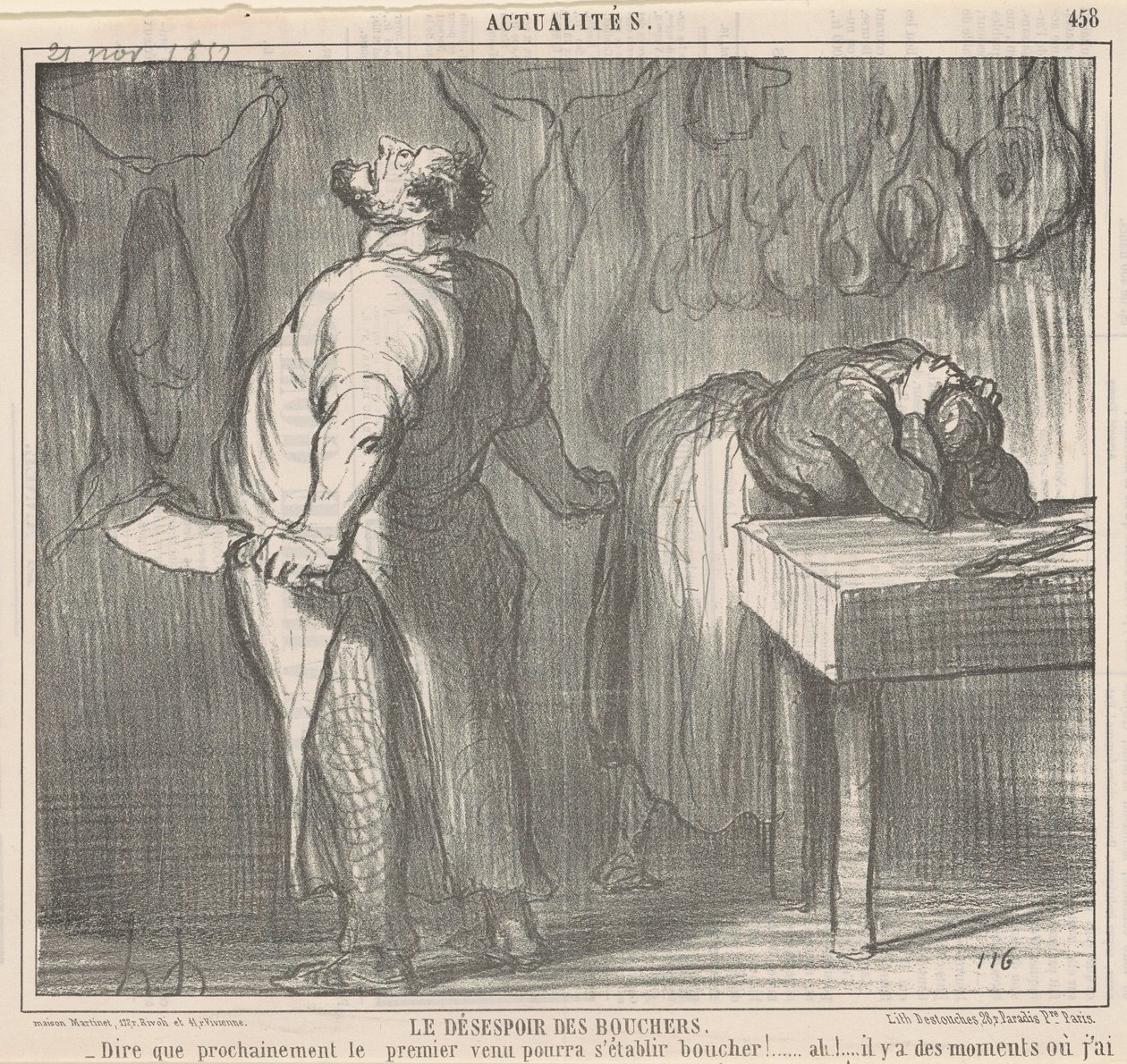 Kasapların çaresizliği by Honoré Daumier