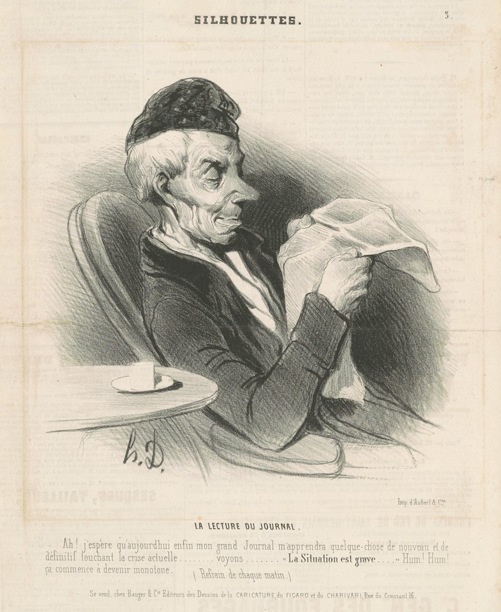 gazete okumak by Honoré Daumier