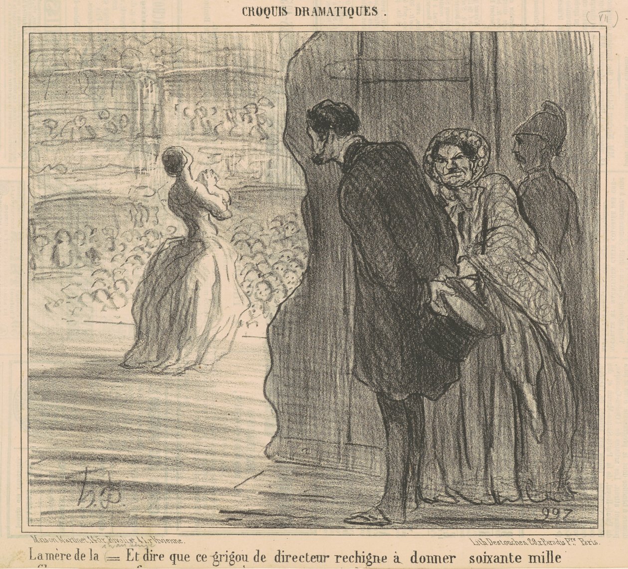 şarkıcının annesi by Honoré Daumier