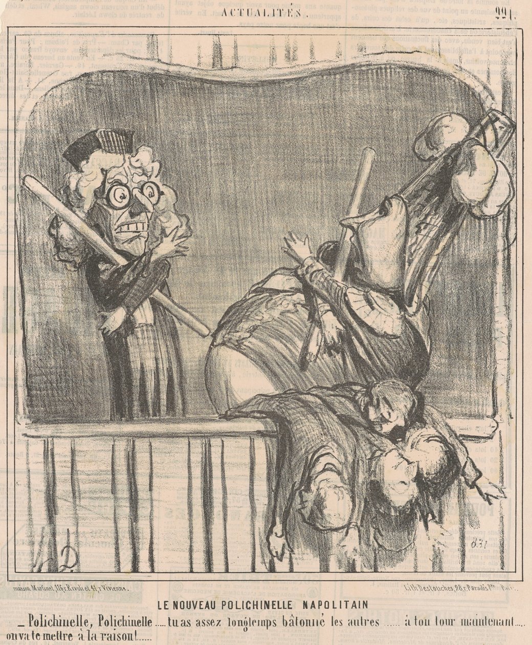 Yeni Napoliten kuklası by Honoré Daumier