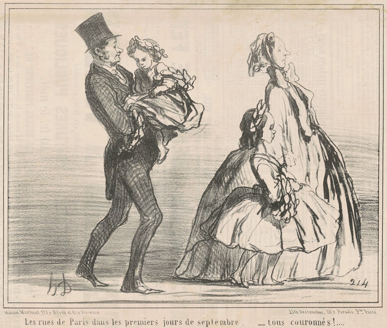 Eylül ayının ilk günlerinde Paris sokakları... by Honoré Daumier