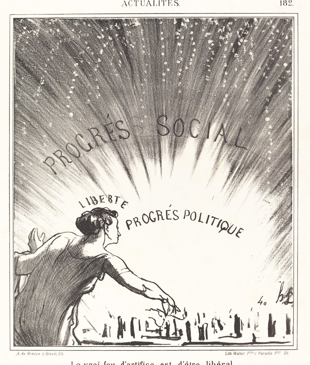 Gerçek havai fişek liberal olmaktır by Honoré Daumier