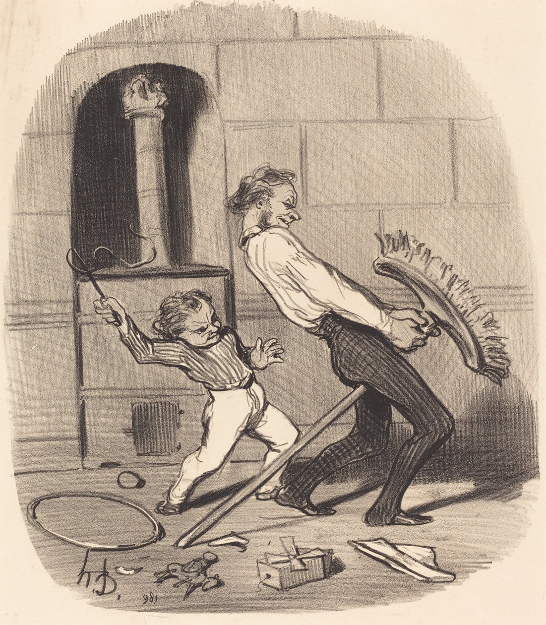 Binicilik dersi, lise by Honoré Daumier