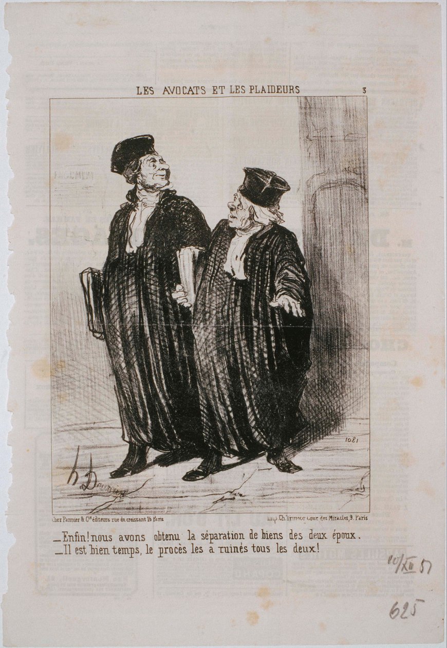 Avukatlar ve Davacılar- Sonunda! Mal ayrılığımız var by Honoré Daumier