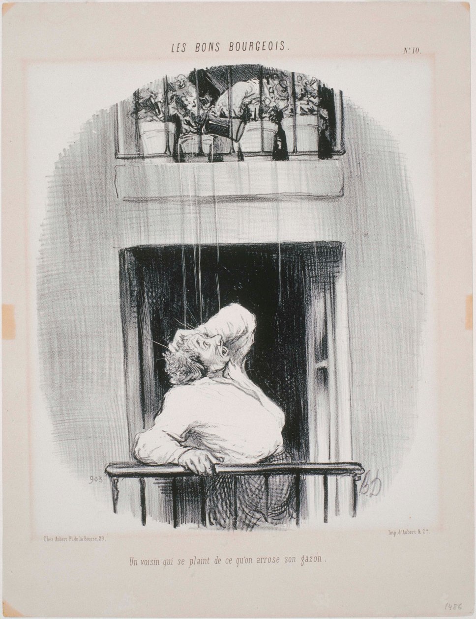Les Bons Bourgeois - Sulamadan şikayet eden bir komşu by Honoré Daumier