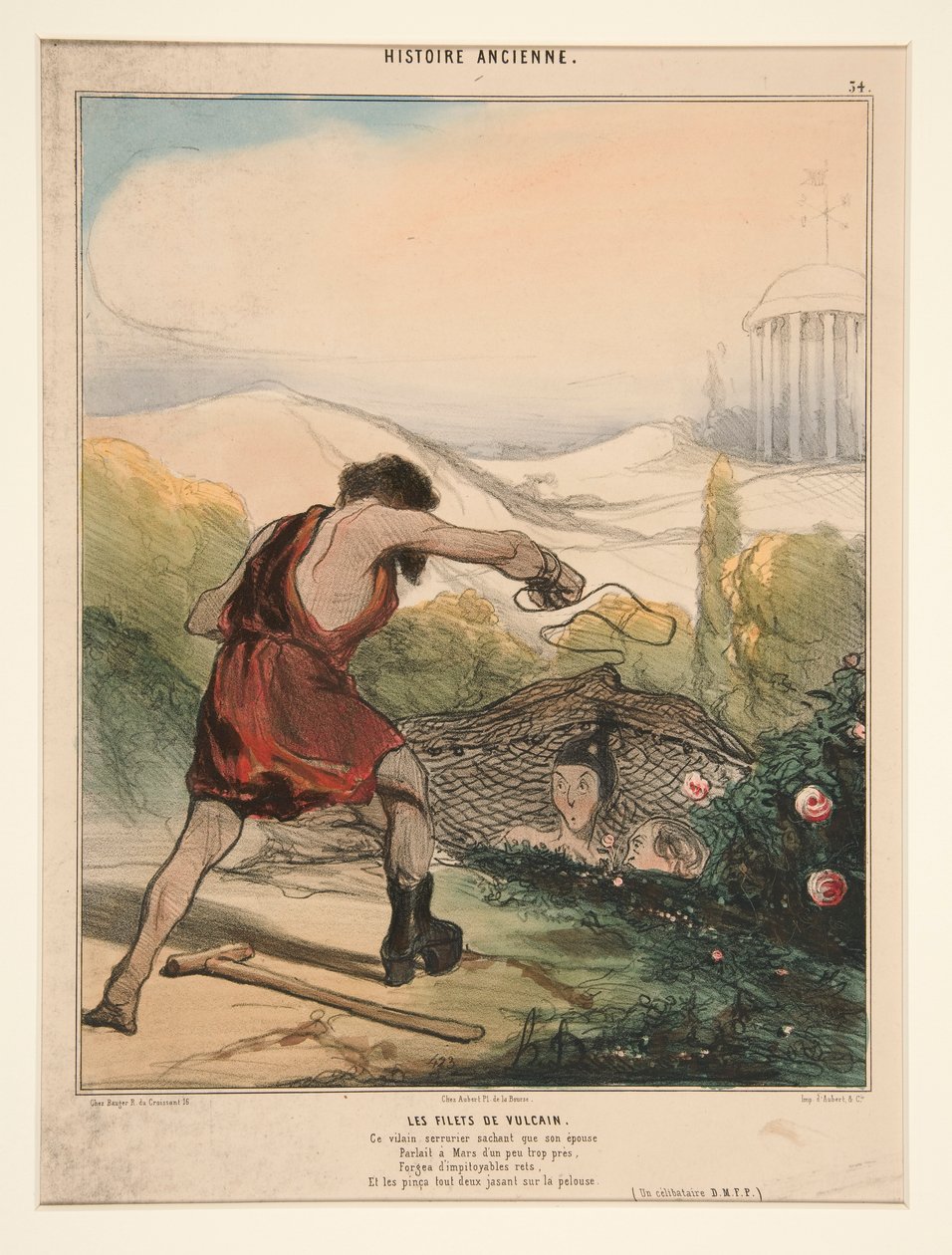 Vulkan Ağları. Karısı olduğunu bilen bu yaramaz çilingir by Honoré Daumier