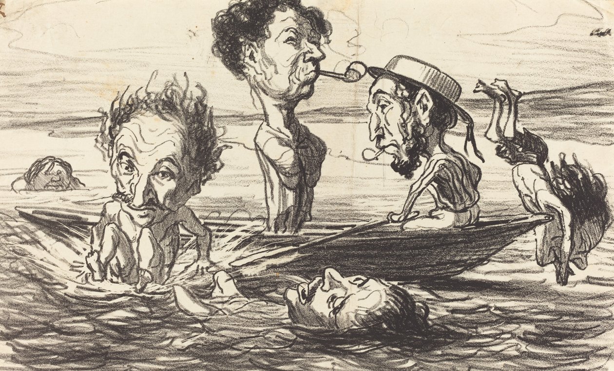 Seine Tritonları by Honoré Daumier