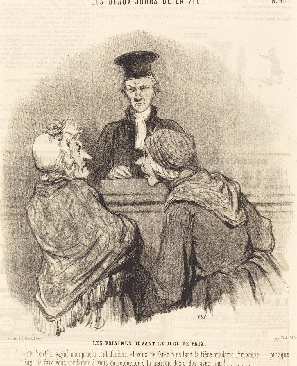 Sulh Hakimi huzurunda Komşular by Honoré Daumier