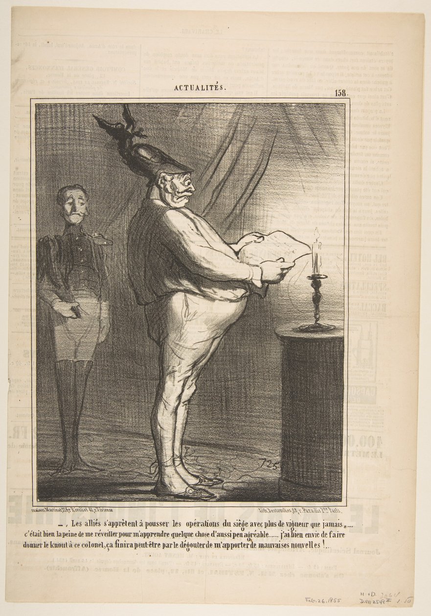 Müttefikler kuşatma operasyonlarını daha güçlü bir şekilde zorlamaya hazırlanıyorlar..., 26 Şubat 1855. by Honoré Daumier