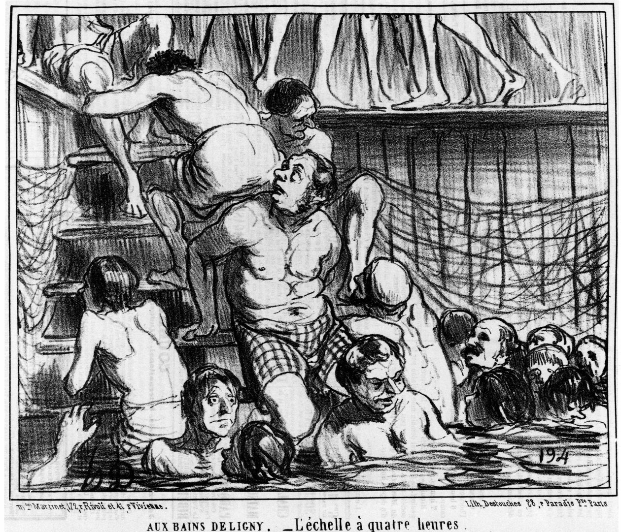 Les bains Deligny - Dört saatlik ölçek: Honore Daumier