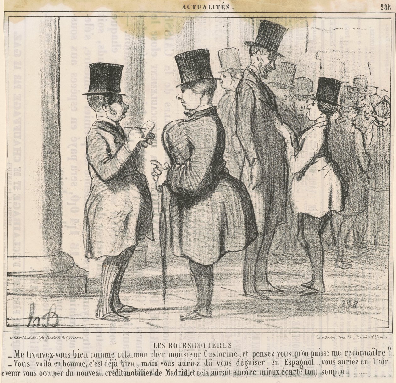 Borsacılar. beni iyi buluyormusun... by Honoré Daumier