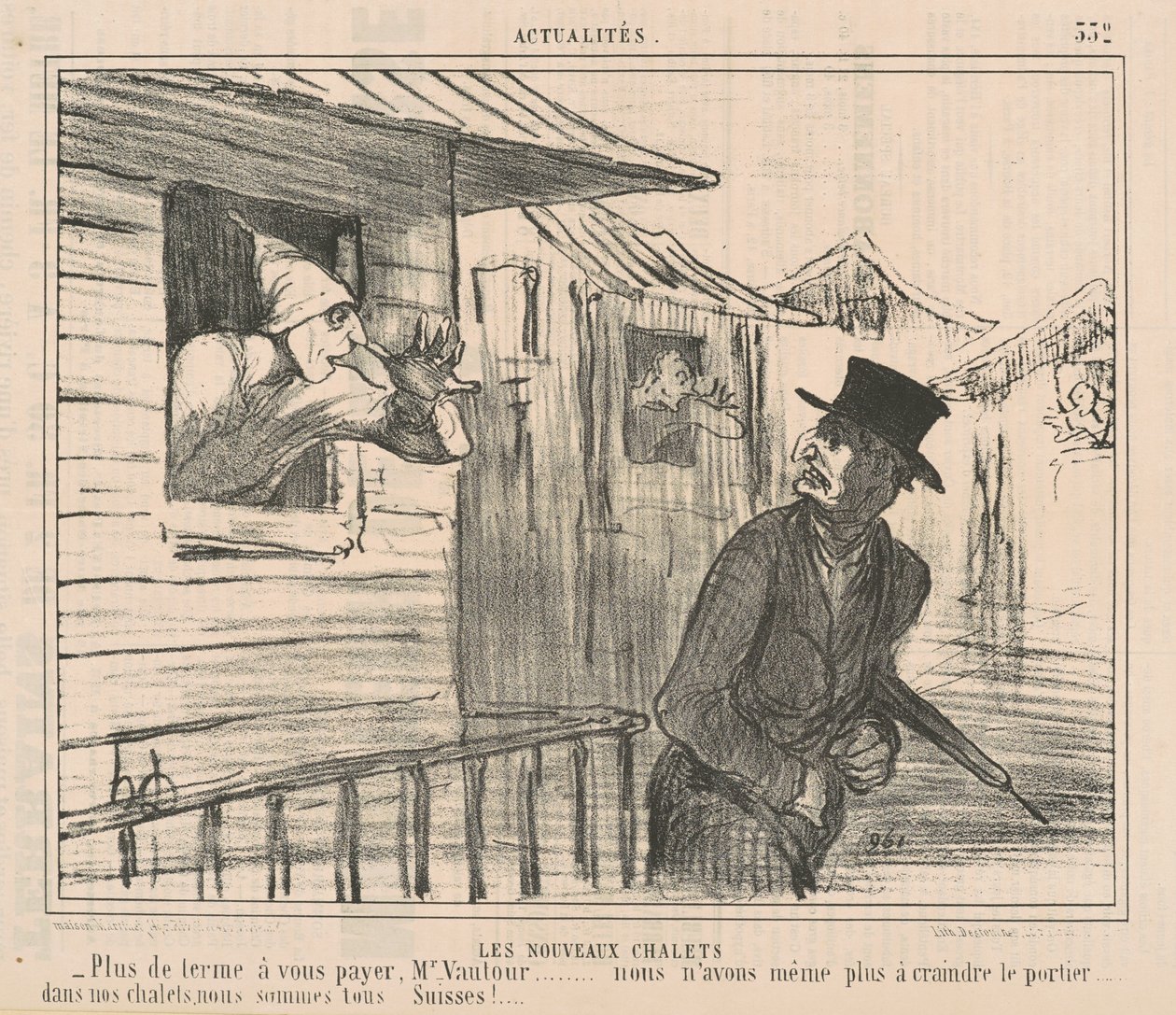 yeni dağ evleri by Honoré Daumier