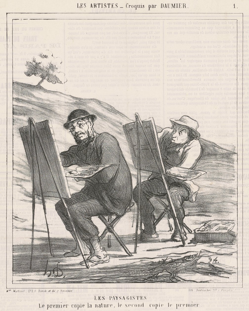 Peyzajcılar. İlk kopyalar doğa by Honoré Daumier