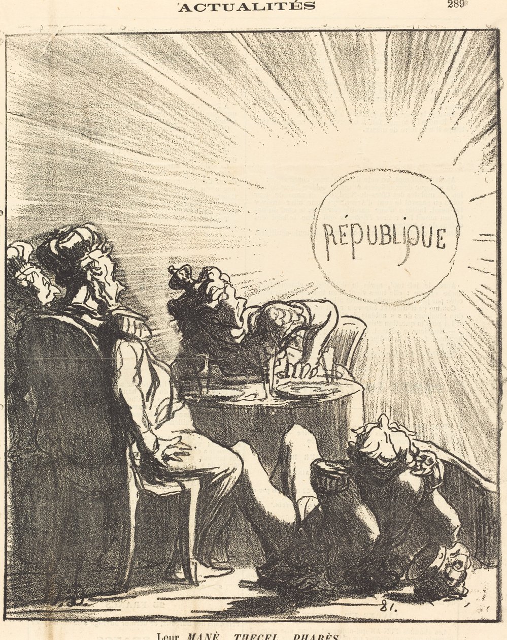 Mané, Thecel, Pharès by Honoré Daumier