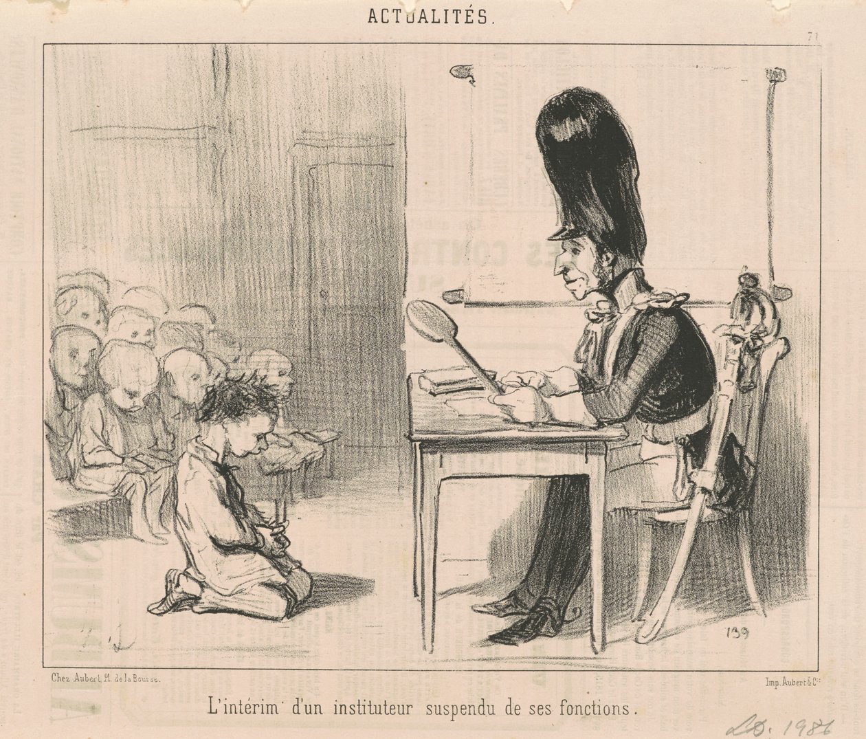 Görevden uzaklaştırılan öğretmenin geçici... by Honoré Daumier