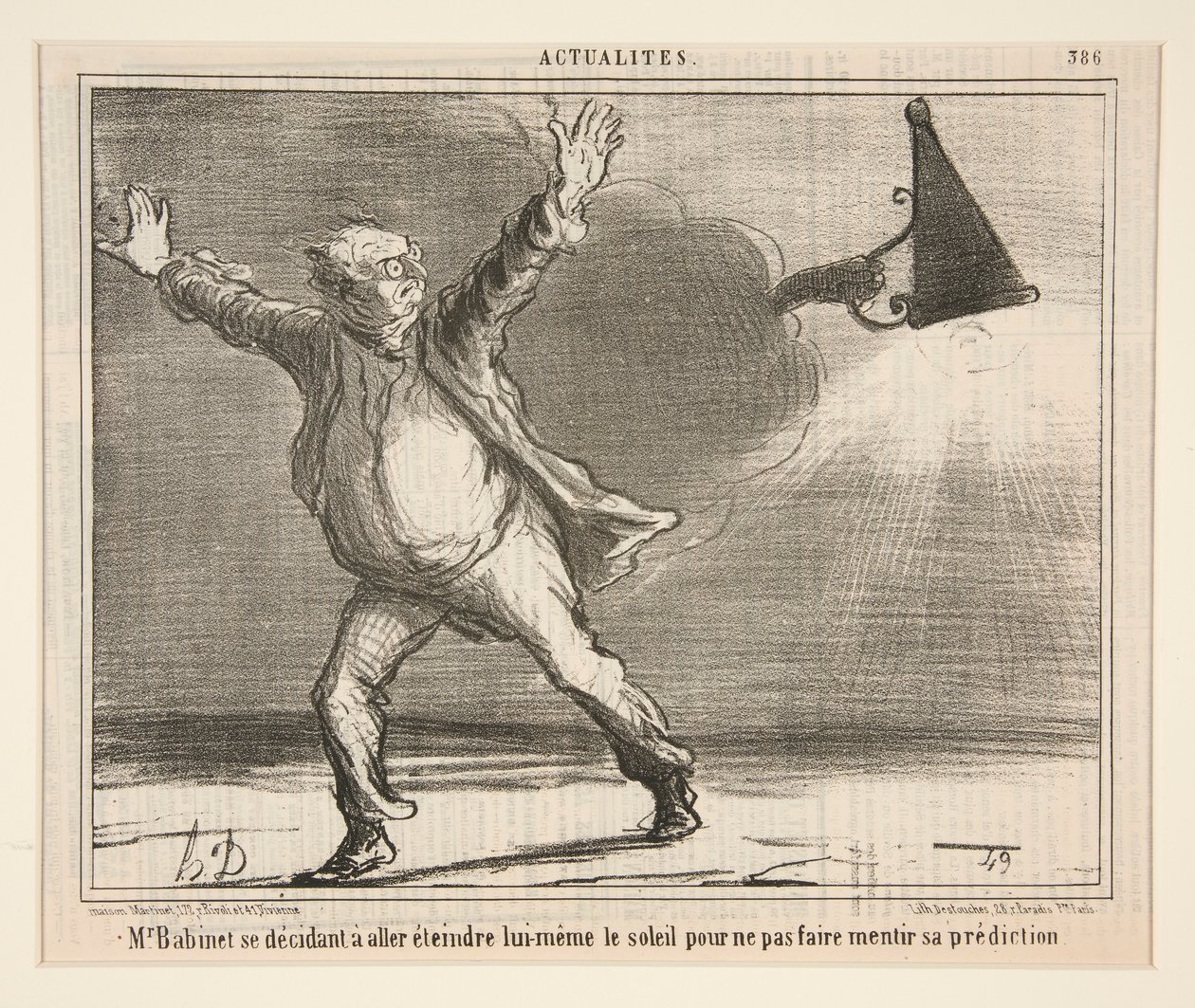 M. Babinet gidip kendini söndürmeye karar veriyor by Honoré Daumier