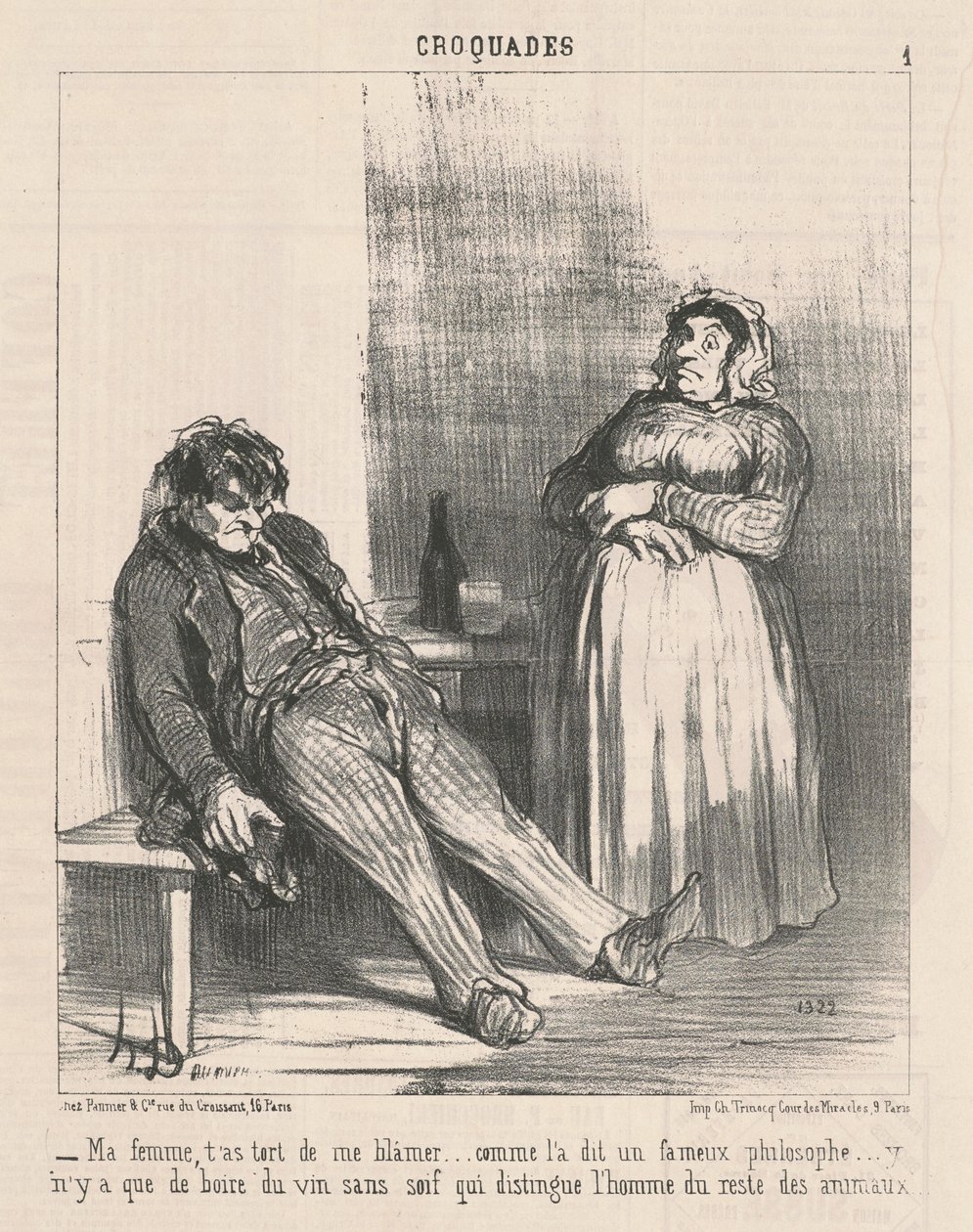 Karım, beni suçlamakta haksızsın... by Honoré Daumier