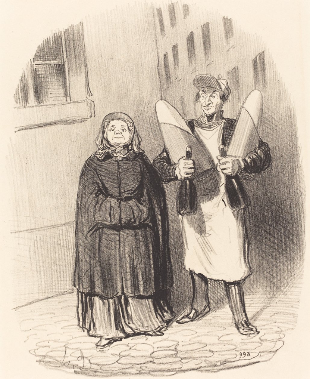 Madam Chapotard reçellerini yapmaya hazırlanıyor by Honoré Daumier