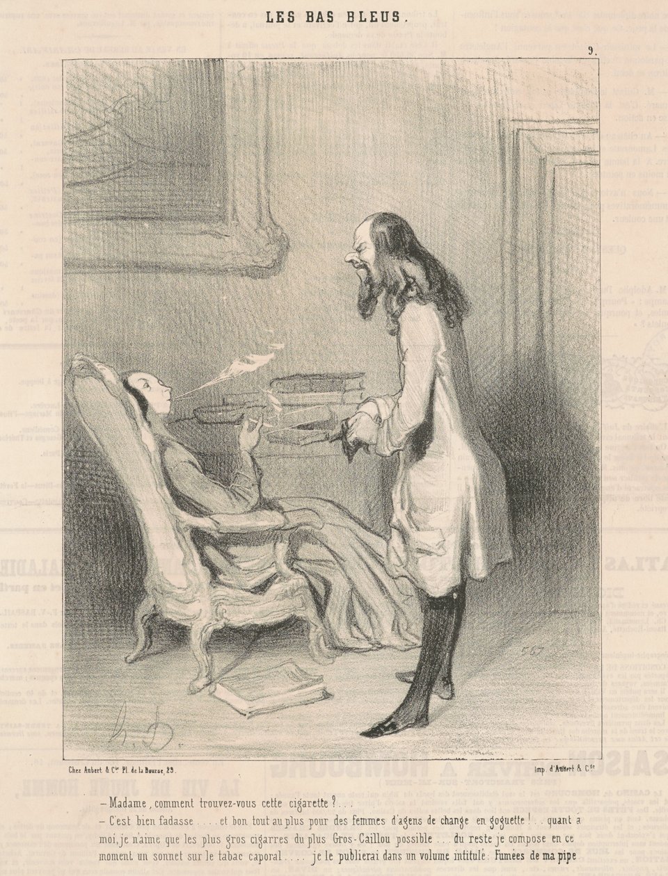 Hanımefendi, bu sigarayı nasıl seversiniz? by Honoré Daumier