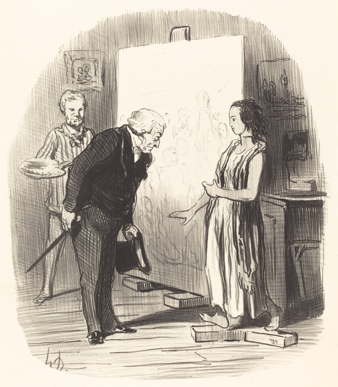 Hanımefendi, onur bende! by Honoré Daumier