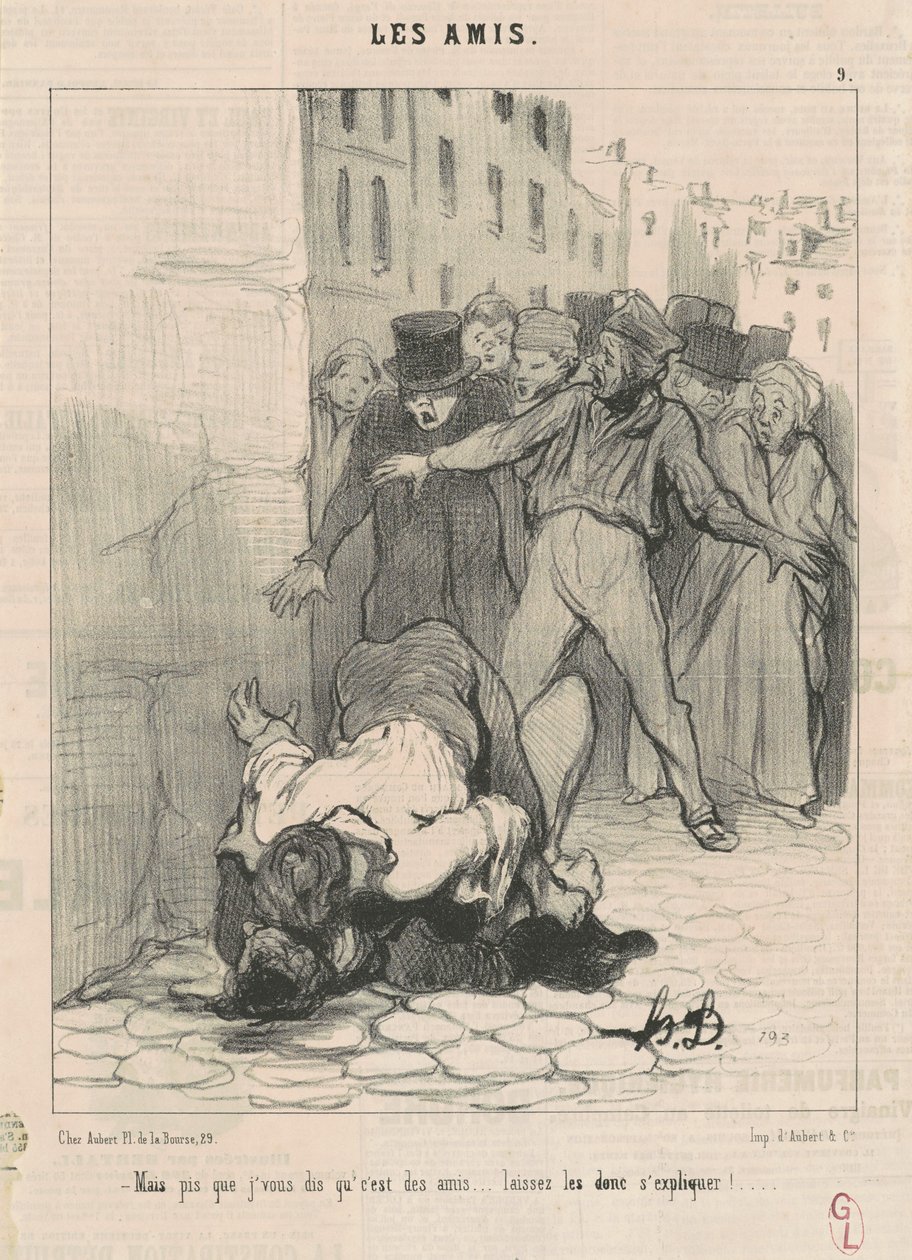 Ama sana arkadaş olduklarını söylememden daha kötüsü... by Honoré Daumier