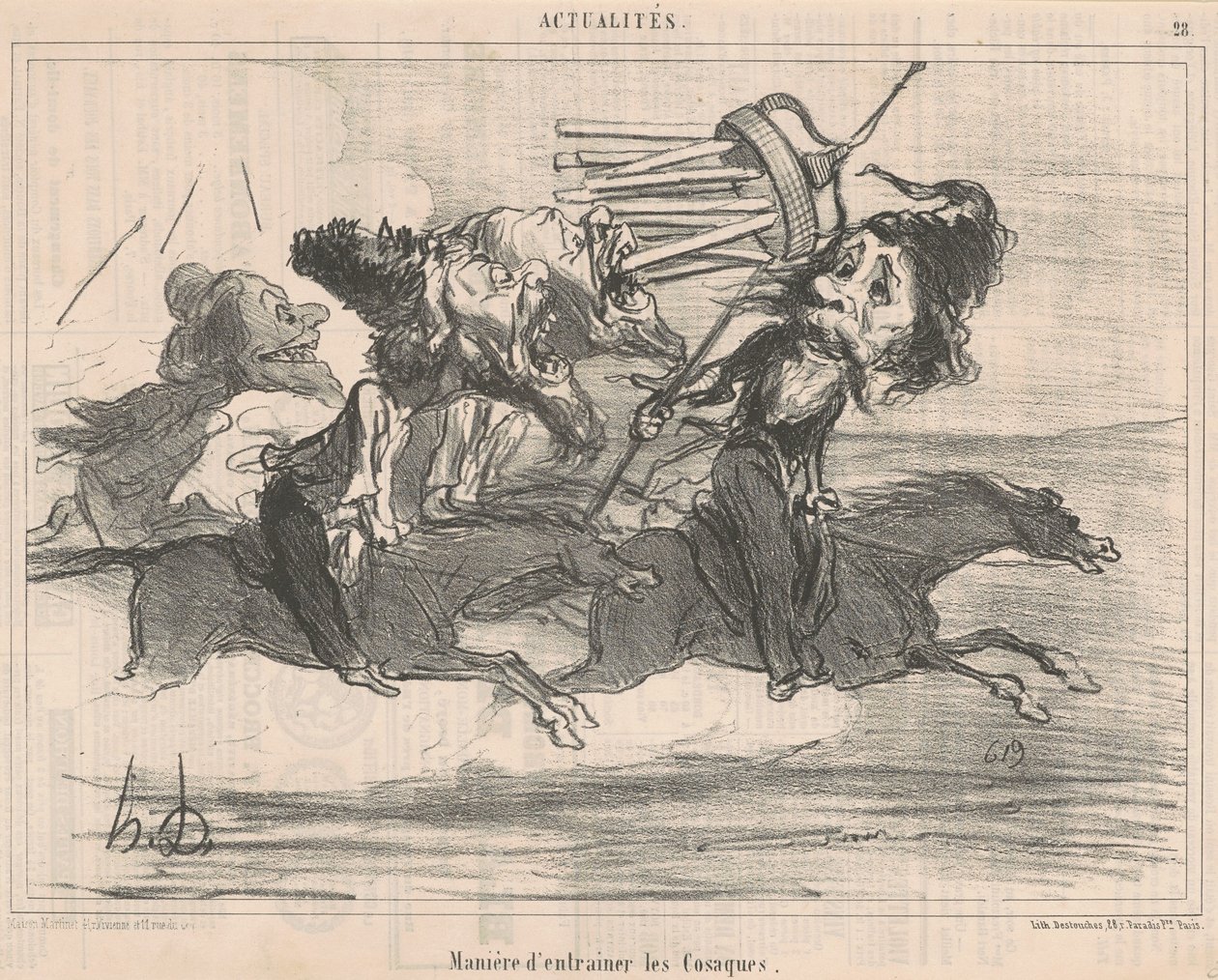 Kazaklar nasıl eğitilir by Honoré Daumier