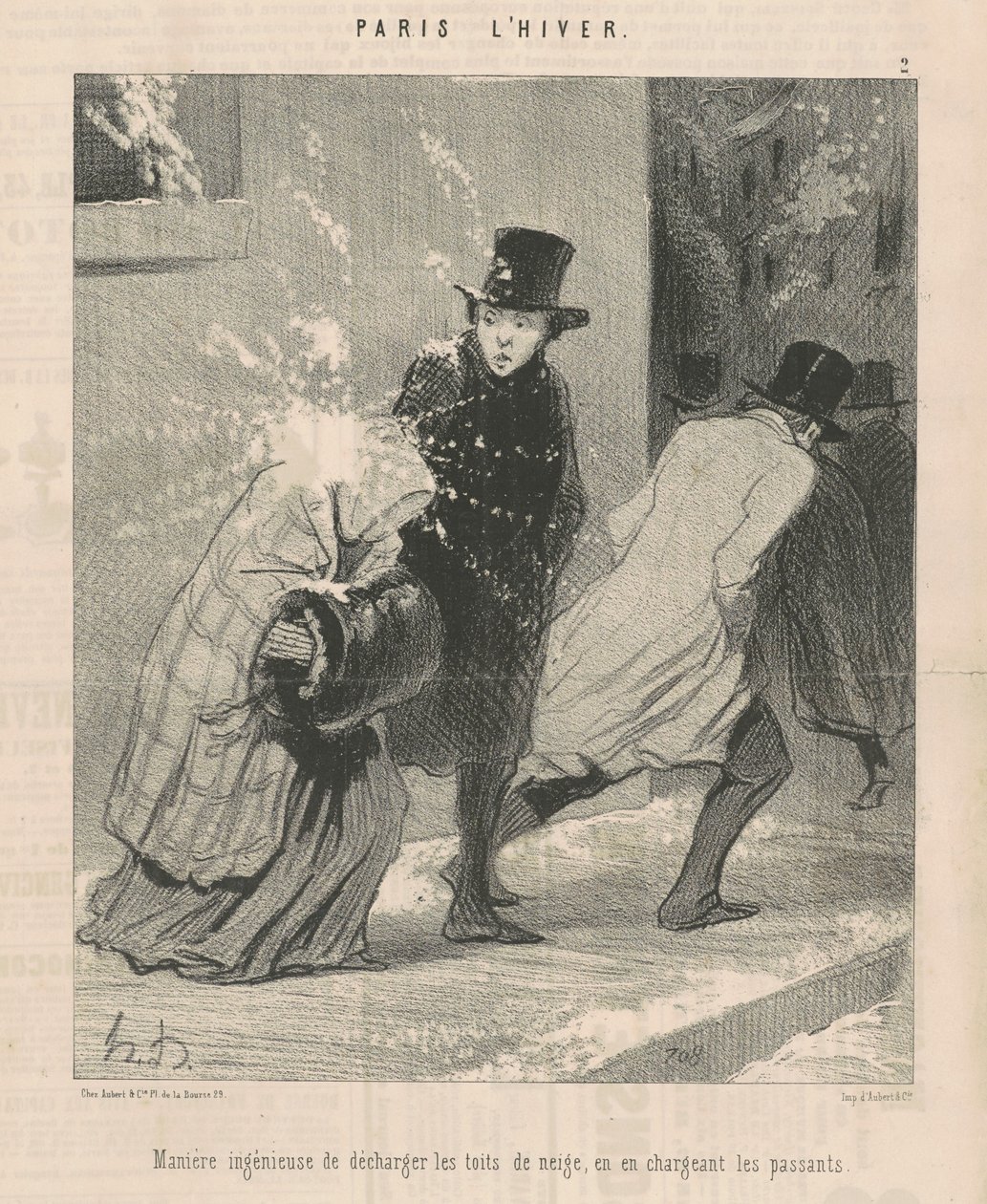 Çatıları boşaltmanın ustaca yolu ... by Honoré Daumier